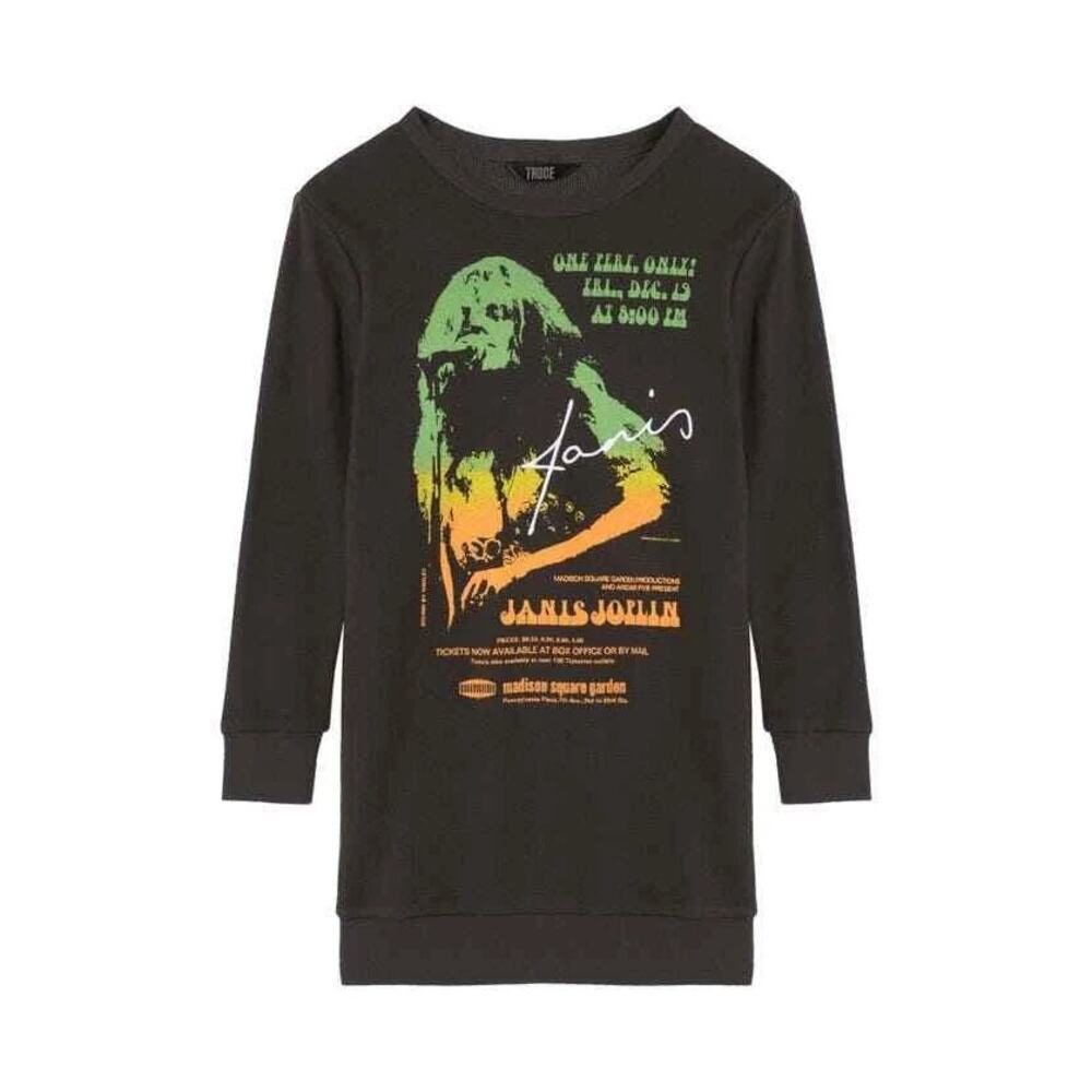 Truce Kids' Janis Joplin Long Sleeve Waffle Knit Graphic Dress Size 16(XL) NWOT